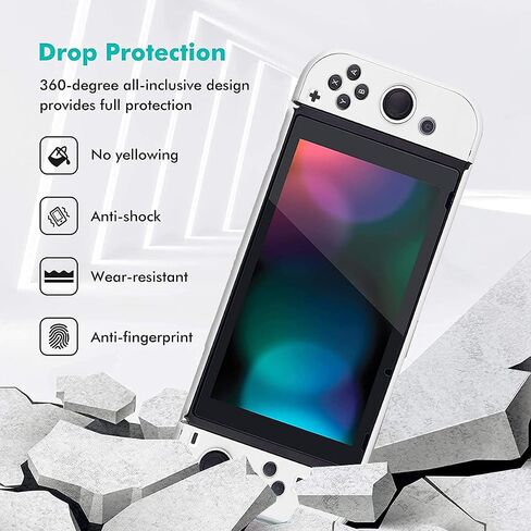 Custom Photo Shockproof Cover for Nintendo Switch OLED, 3 in 1 Personalized Dockable Case Customized Protective Grip Case Soft Shockproof Case Handheld Separable Protector Shell for NS Joycon Clear in Saudi Arabia