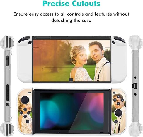 Custom Photo Shockproof Cover for Nintendo Switch OLED, 3 in 1 Personalized Dockable Case Customized Protective Grip Case Soft Shockproof Case Handheld Separable Protector Shell for NS Joycon Clear in Saudi Arabia