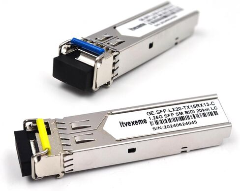 1 زوج 1.25G BIDI SFP MONDUSER NETWORK MODULE ، 1.25 GIGABIT الوضع الفردي ، LX SM 1310NM 1550NM 20km ، واجهة ألياف واحدة لجهاز التوجيه ، بطاقة الشبكة ، التبديل ، جدار الحماية إلخ in Kuwait