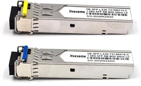 1 زوج 1.25G BIDI SFP MONDUSER NETWORK MODULE ، 1.25 GIGABIT الوضع الفردي ، LX SM 1310NM 1550NM 20km ، واجهة ألياف واحدة لجهاز التوجيه ، بطاقة الشبكة ، التبديل ، جدار الحماية إلخ in Kuwait