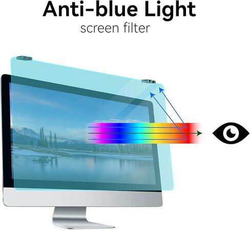 MOSISO 20-22 inch Computer Blue Light Blocking Screen Protector for Diagonal 20,21.5,22 inch Monitor, Anti-Glare Double Sided Available Eye Protection Hanging Computer Screen Blue Light Blocker in Saudi Arabia
