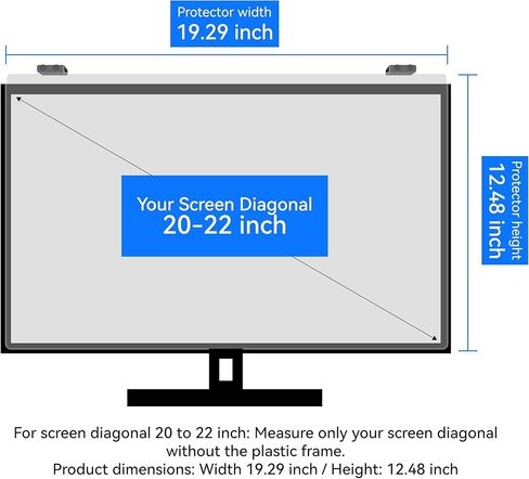 MOSISO 20-22 inch Computer Blue Light Blocking Screen Protector for Diagonal 20,21.5,22 inch Monitor, Anti-Glare Double Sided Available Eye Protection Hanging Computer Screen Blue Light Blocker in Saudi Arabia