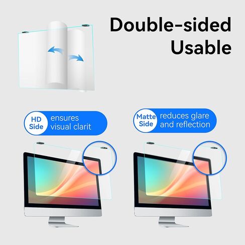 MOSISO 20-22 inch Computer Blue Light Blocking Screen Protector for Diagonal 20,21.5,22 inch Monitor, Anti-Glare Double Sided Available Eye Protection Hanging Computer Screen Blue Light Blocker in Saudi Arabia