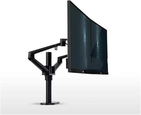 OL-2 10-32" Aluminum Double Arm Dual Monitor Desktop Stand Screen Table Holder Computer Mount 360 Rotate Clamp Grommet Base(Black) in Saudi Arabia