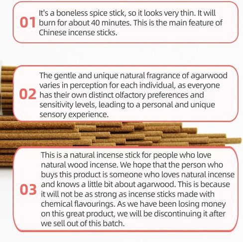 QINAN Series Natural Oud Incense Sticks （95±2 Sticks in One Package） Made with Natural Oud Wood Powder （HAINAN） in Saudi Arabia