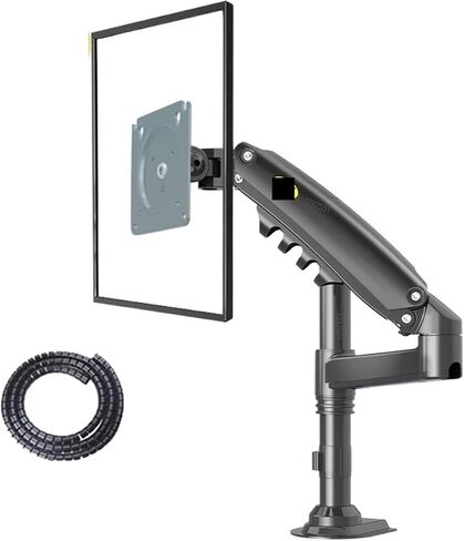H80 17-27" Monitor Holder Arm Gas Spring Full Motion LCD TV Mount 2-9kg Dual Arm Clamp Bracket 2pc USB3.0(H80) in Saudi Arabia