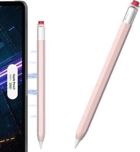 غطاء علبة سداسي كلاسيكي متوافق مع Apple Pencil 2nd Generation & Apple Pencil Pro Support الشحن المغناطيسي والنقر المزدوج (الوردي) in Kuwait