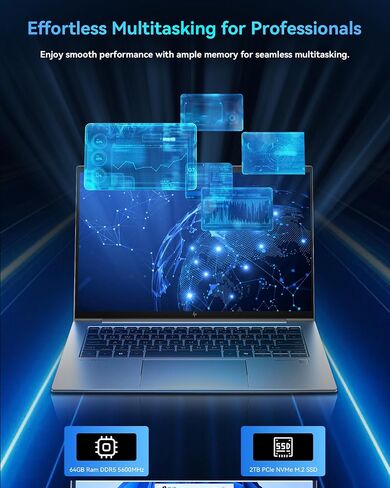 HP EliteBook 845 G11 Touchscreen Business Laptop, AMD Ryzen 5 PRO 8640HS (Beats i7-1355U), 14" WUXGA, Backlit KYB, FP Reader, Win 11 Pro, Ms Office, w/AI Coplit (64GB DDR5 | 2TB SSD) in Saudi Arabia