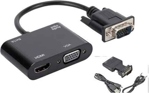 لمحول محول متوافق مع HDMI مع عرض دعم محول 3.5 مم لجهاز PC Projector HDTV Multi-Port (VGA إلى HD VGA) in Saudi Arabia