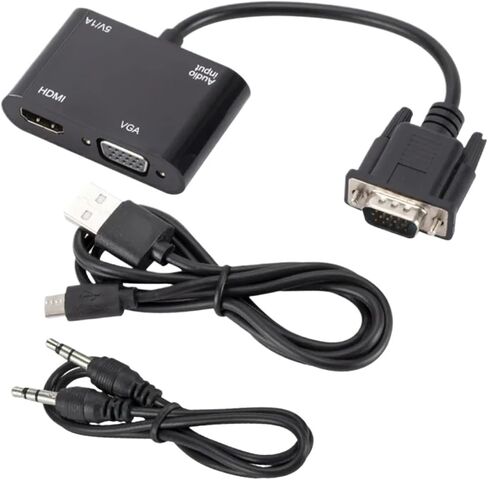 لمحول محول متوافق مع HDMI مع عرض دعم محول 3.5 مم لجهاز PC Projector HDTV Multi-Port (VGA إلى HD VGA) in Saudi Arabia