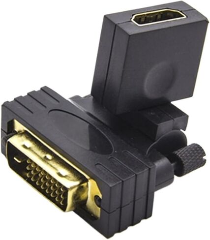 HDMI متوافق مع DVI 24+1 دبوس محول 360 درجة القابلة للدوار HD 4K 1080P إلى محول محول الذكور لجهاز عرض تلفزيون الكمبيوتر الشخصي in Saudi Arabia