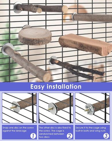 Bissap Bird Chew Toys, 7 Packs Parakeet Natural Wood Toys Parrot Hanging Cage Toy Bird Perch Stand for Small Bird Conure Cockatiel Parrotlet Lovebird Budgie in Kuwait