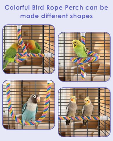 Bissap Bird Chew Toys, 7 Packs Parakeet Natural Wood Toys Parrot Hanging Cage Toy Bird Perch Stand for Small Bird Conure Cockatiel Parrotlet Lovebird Budgie in Kuwait
