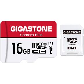 [Gigastone] 16GB Micro SD Card, Camera Plus, MicroSDHC Memory Card for Wyze Cam, Security Camera, Full HD Video Recording, UHS-I U1 Class 10, up to 85MB/s, with MicroSD to SD Adapter