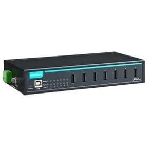 Moxa uport 407-7 Ports Ports Ports-Screen Prade ، مع محول ، ودرجة حرارة التشغيل من 0 إلى 60 درجة مئوية