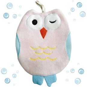 Harmony N More Ollie The Owl Wash Cloth - Animal Shape Cotton Mitt - Zoo Glove - Puppet - Wash Cloth - Children Bath Brush - Bath Glove (Yellow Owl Bath Cloth) in Saudi Arabia