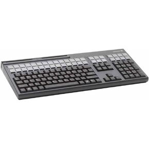 Cherry Electronics G86-71401EUADAA LPOS Keyboard with Touchpad, USB Interface, Qwerty US Key Layout, 17.4" W x 7.2" D x 1.3" H, Black