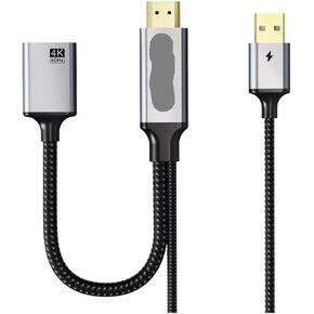 CABLETIME 4K 60HZ HDMI to DP Cable Adapter Video DisplayPort Converter for Switch /4 TV M>oni>tor Projector