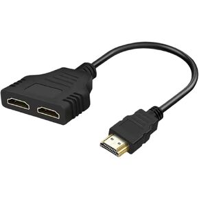 HDMI Switch HDMI Splitter 1 in 2 Out 4K for Monitors Manual HDMI Hub Supports HD Mirror Screen Only for 4/3