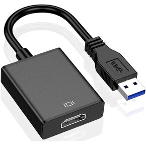 USB to HDMI Adapter, USB Adapter Cable USB 3.0 to HD Multimedia Interface 1080P Converter High Speed for PC(Black)