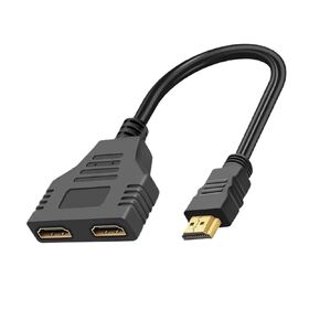 Profession HDMI Adapter Cable 1 Male to HDMI 2 Way Female 4K 3D Y Splitter Cable for TV M>oni>tor 1080P 1 in 2 Out PC
