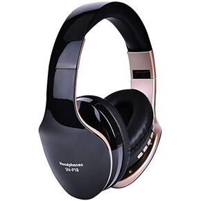 Black Wireless Foldable Gaming Headphones – Noise-Canceling Bluetooth Headset with Built-in Microphone