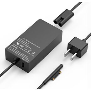 ​Replacement for Microsoft Surface Charger,65W Surface Pro Charger,Compatible with Surface Pro 11,9,8,7,6,5,4,3,X Surface Laptop 7,6,5,4,3,2,1 Surface Go 3,2,1 Surface Book 3,2,1 and More