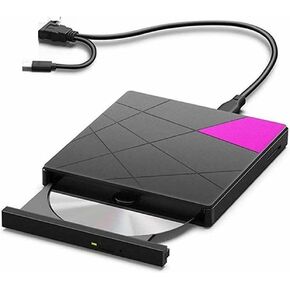 Portable DVD Players USB 3.0 External DVD/CD Burner Writer Super Slim Drive RW SD Card Reader Portable DVD Player Compatible with USB 2.0/USB 1.0