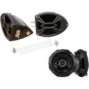 Compatible with Sea-Doo PWC Marine Kicker Sys DSC50 5 1/4" Gloss Black Speaker Pods Package New