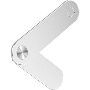 JUOPZKENN Laptop Phone Holder,Aluminum Alloy Portable Magnetic Laptop Screen Phone Holder,Regulable Phone Monitor Side Mount for Office Home Travel Use(Silver)