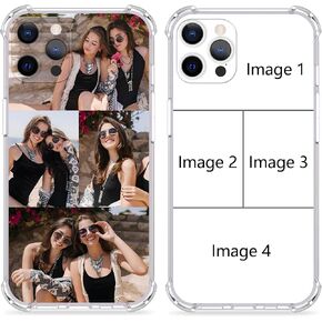 Custom Picture Phone Case for iPhone 16e 16 15 14 13 12 11 Pro Max Plus XR X 8 7 se, Four-Corner airbag is Anti-Drop,Customized Personalized Full ProtectionSoft Clear TPU Case(1 Photo&Text)