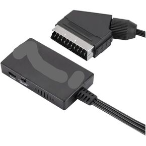 SCART to HDMI-Compatible Converter with Cable Wrugste Scart in HDMI Out 720P/1080P Switch Video Converter Adapter for HDTV