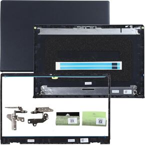 Replacement LCD Back Cover Top Case Lid with Front Bezel Frame with Hinges and Shaft Cover for DELL Inspiron 15 3510 3511 3515 3520 3525 Laptop, 0VW3NO 00WPN8 09WC73 0681GY with Two Adhesive Strips