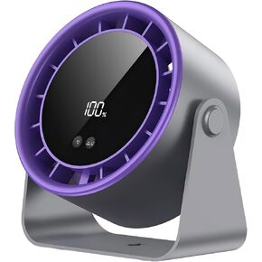 Wall-Mounted Desk Fan, Ultra Quiet 35dB Table Fan with Digital Display, 100 Speed USB Rechargeable Fan, 105°Tilt & 10H Runtime, Portable Cooling for Bedroom, Office, Camping
