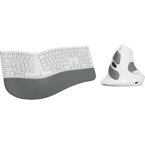 DeLUX Rechargeable Wireless Thin Ergonomic Keyboard and Vertical Mouse Combo