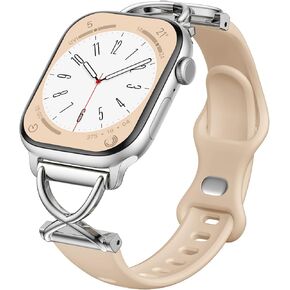 Getino Slim Silicone Band Compatible with Apple Watch Bands for Women 40mm 41mm 38mm 42mm 44mm 45mm 46mm 49mm, Stylish Narrow Skinny Thin Sport Strap for iWatch Series 10 9 8 7 6 5 4 3 2 1 SE Ultra
