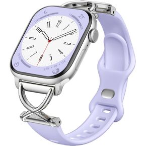 Getino Slim Silicone Band Compatible with Apple Watch Bands for Women 40mm 41mm 38mm 42mm 44mm 45mm 46mm 49mm, Stylish Narrow Skinny Thin Sport Strap for iWatch Series 11 10 9 8 7 6 5 4 3 2 1 SE Ultra in Saudi Arabia