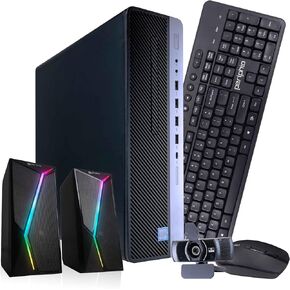 HP EliteDesk 800G4 PC | Windows 11 Pro | Intel i5-8500 | 32GB RAM 1TB SSD | New Dual 24" LCDs | RGB Speakers + Webcam | Home or Office Computer | WiFi 6 AX200 + BT (Renewed) in Kuwait