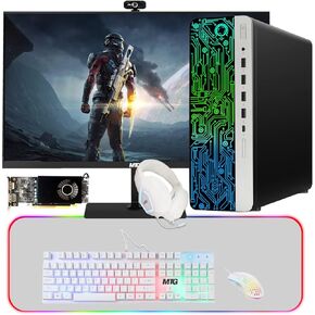 HP G3 Gaming Desktop PC, Intel Core i7 6th Gen, AMD RX 550 Graphics, 32GB RAM, 1TB SSD + 2TB HDD, MTG New 24 Inch Dual Monitor, Gaming Kit Webcam, Windows 11 Pro (Renewed)