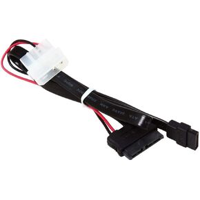 AYA 20" (20-Inch) Slimline SATA 13-Pin (7+6) to SATA 7-Pin with Molex Power Adapter