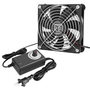 Computer Fan with AC Plug, Yeuzbur 110v 120v 220v Fan with Variable Speed Controller for DIY Cooling Ventilation Exhaust Projects
