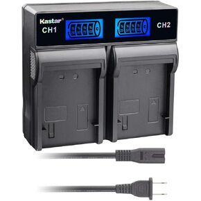 Kastar LCD Dual Rapid Battery Charger Compatible with Fujifilm NP-T125 NPT125 Battery, Fujifilm BC-T125 Charger, Fujifilm GFX 50S GFX50S GFX 50R GFX50R GFX 100 GFX100 Camera, Fujifilm VG-GFX1 Grip