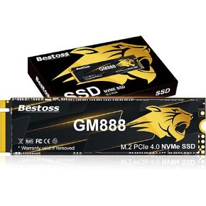 GM888 512GB PCIe 4.0 M.2 2280 NVMe SSD for PC, PS5, Laptops, Up to 7100MB/s, Internal Solid State Drive, Dynamic SLC Cache, HMB, Engineered for Gamers, AI Developers, Video Editors, Pro Creators