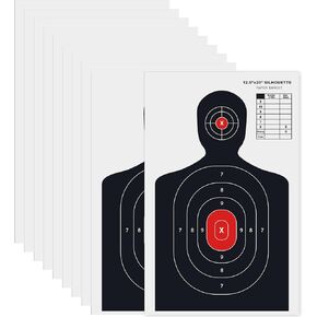 أهداف الورق 10pcs لأهداف الرماية ، وأهداف الرماية 14 × 22 بوصة للاستخدام الداخلي والخارجي ، مثالية للمسدسات والمسدسات والبنادق والبريد والبندقية والبندقية BB بواسطة Krlladetiy