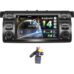 Egosonic Android 14 Car Radio 7inch for BMW E46 3 Series 1999-2004, Octa Cores (4+64GB), Wireless Carplay Android Auto, DSP+, Support 4G WiFi BT 5.0 SIM Card Slot