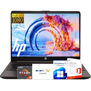 HP Business Laptop(Include MS Office 365), AMD Ryzen 5 5500U 6-Cores Processor, 16GB RAM 1TB SSD, 15.6" FHD 1080p IPS Display, Ethernet Port RJ-45, SD Card Reader, Windows 11 Pro, WOWPC Recovery USB