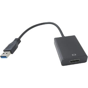 USB 3.0 to HDMI Audio Video Adaptor 1920x1080 Resolution Support USB 3.0 Interface of Desktop, Laptop - Black