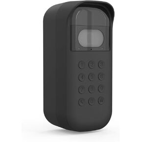 Holaca Silicone Sinkone Skin for MyQ Smart Door Door Video Keypad مع كاميرا واسعة الزاوية ، وغطاء واقٍ مضاد للخلع للحماية الكاملة (أسود ، يسار)