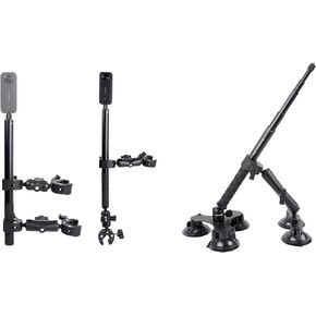 Motorcycle Mount and Car Suction Mount for Insta360 X4 X3 X2 X RS GoPro Max