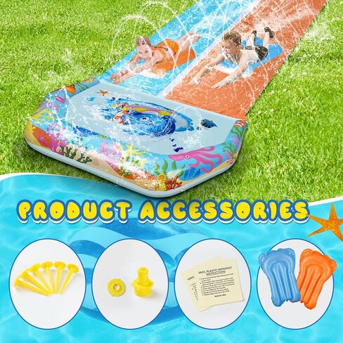 Inflatable Lawn Bodyboard with Handles for Water Slide, Summer Water Slip Toy in Saudi Arabia